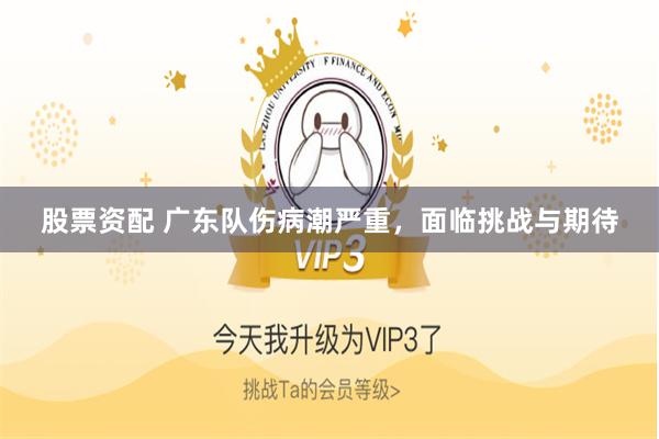 股票资配 广东队伤病潮严重，面临挑战与期待
