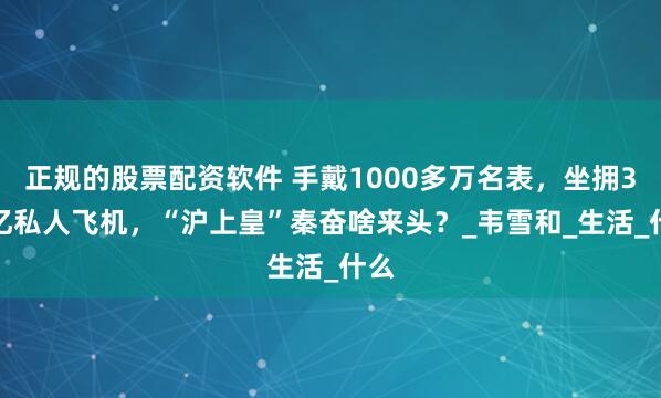 正规的股票配资软件 手戴1000多万名表，坐拥3.6亿私人飞机，“沪上皇”秦奋啥来头？_韦雪和_生活_什么