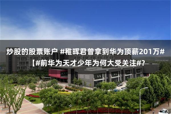 炒股的股票账户 #稚晖君曾拿到华为顶薪201万# 【#前华为天才少年为何大受关注#？