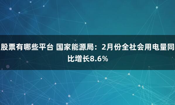 股票有哪些平台 国家能源局：2月份全社会用电量同比增长8.6%