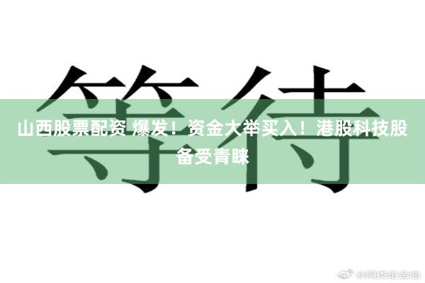 山西股票配资 爆发！资金大举买入！港股科技股备受青睐