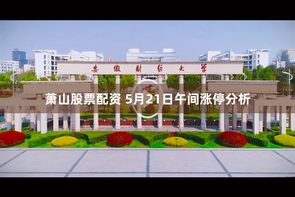 萧山股票配资 5月21日午间涨停分析